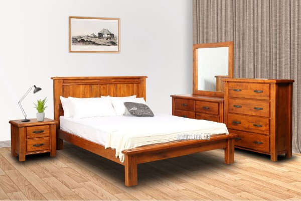 Picture of RIVERWOOD 4PC/5PC/6PC Bedroom Combo in Queen/King/Super King Size (Rustic Pine)