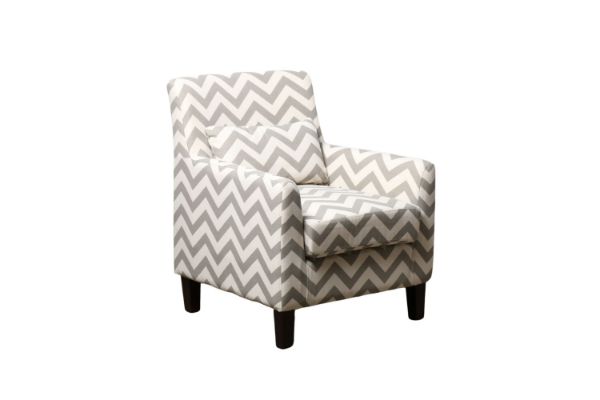 Picture of BOBBY Accent 1 Seater Sofa/Armchair/Sofa Chair With Pillow (Grey & White)