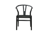 Picture of  WISHBONE Solid Wood Y Replica Chair (Black Frame-Black Seat) - 53x50x79