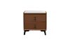 Picture of CUBA 2-Drawer Sintered Stone Top Bedside Table (Brown)