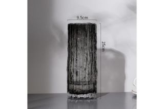 Picture of GLACIER-SHAPED Glass Vase (Smoke Grey) - Short	