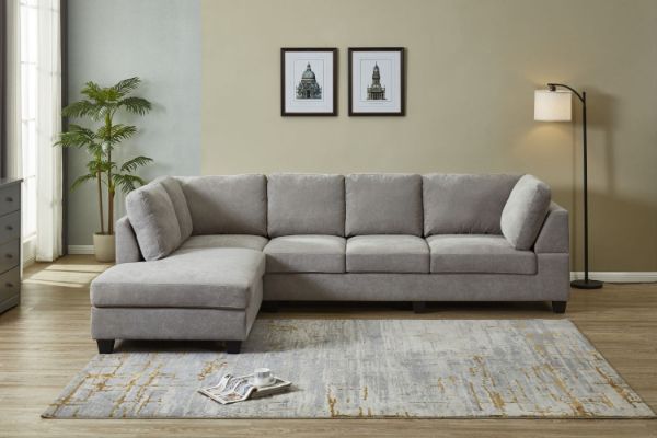 Picture of LIBERTY Chaise Facing Left Sectional Fabric Sofa  (Light Grey)