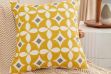 Picture of GEOMETRIC Pattern Towel Embroidered Cushion with Inner (45x45cm)-Diamond-shaped Yellow Frame