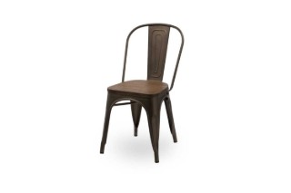 Picture of TOLIX Replica Dining Chair With Solid Pine Wood - Matt Gun