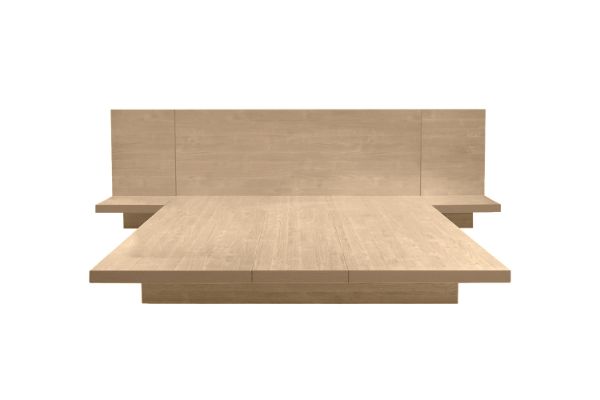 Picture of YUKI 2PC/3PC Japanese Low Height Bed Frame Set with Headboard in Queen/King Size/ Super King Size