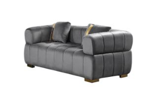 Picture of VEGAS Chesterfield Velvet Sofa (Grey) - 2 Seater