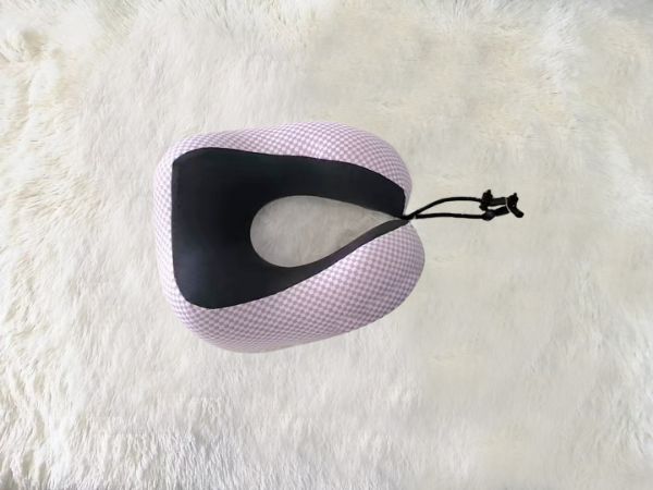Picture of ENDY Memory Foam U-shape Neck Pillow - Pink Plaid