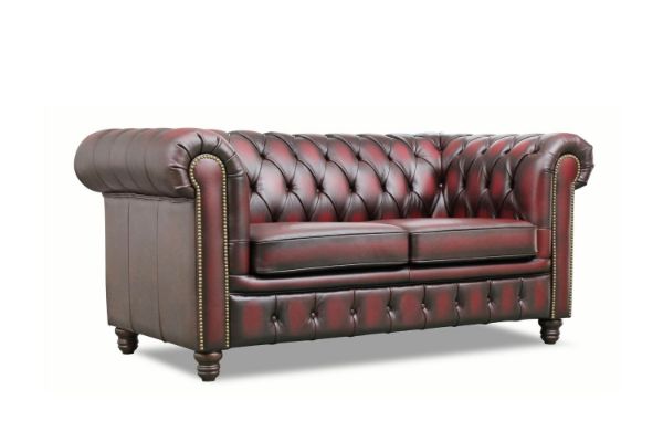 Picture of WILLIFORD 100% Genuine Leather Chesterfield Sofa Range (Maroon) - 2 Seater