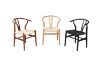 Picture of WISHBONE Solid Wood Y Replica Chair (Natural Frame-Beige Seat)- 53x50x79
