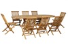 Picture of BALI 9PC Solid Teak Oval Dining Set - (1.6M - 2.4M Extendable Table + 8 Chairs)