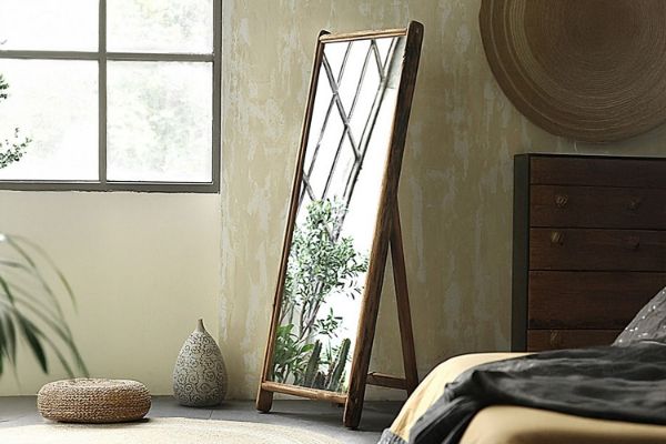 Picture of DANKO Full Length Stand Mirror with Solid Reclaimed Wood Frame (62x165cm)