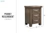 Picture of WESTMINSTER 3-Drawer Solid Oak Bedside Table (Walnut)