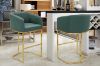 Picture of TRYTON 74 Bar Height Bar Stool with Arms & Golden Finish Base (Green)  