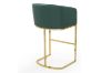 Picture of TRYTON 74 Bar Height Bar Stool with Arms & Golden Finish Base (Green)  