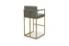 Picture of DAKOTA 78 Bar Height Bar Stool with Arms & Golden Finish Base (Grey)
