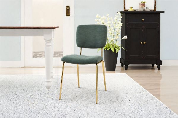 Picture of LASKY Gold Frame Fabric Dining Chair (Green)