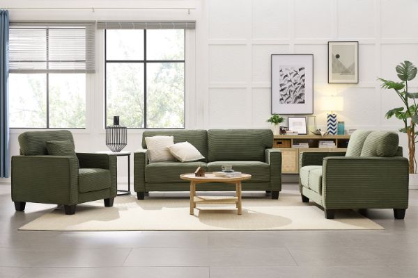 Picture of HERBERT 3/2/1 Seater Corduroy Sofa Range (Green)