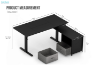 Picture of NEXUS 160 Electric Height-Adjustable Standing Desk With Side Cabinet Shelf & LED Display & USB Charging Port (Black)