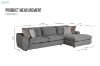 Picture of HAYVA Feather-Filled Fabric Chaise Facing Left Sectional Sofa