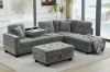 Picture of NEBULA Pro Sectional Sofa with Storage Ottoman (Misty Grey) - Chaise Facing Right