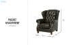 Picture of BAMBURGH 100% Genuine Leather Chesterfield 1 Seater Sofa/Armchair/Sofa Chair  