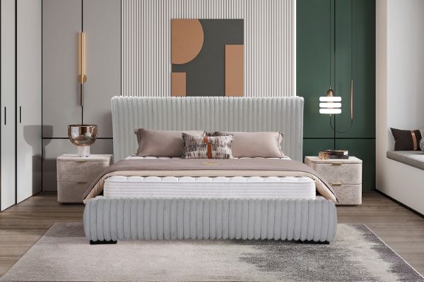 Picture of HILLSDALE Fabric Bed Frame(Grey) - Queen