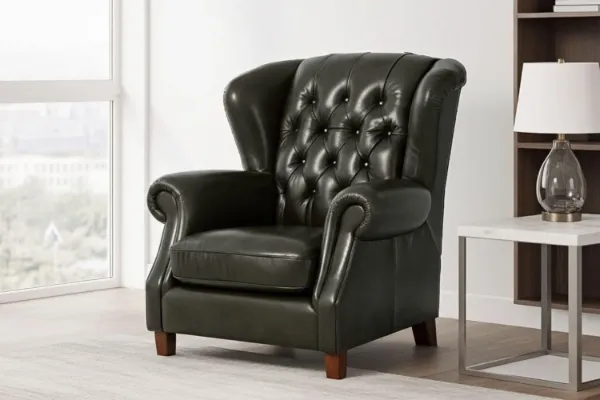 Picture of BAMBURGH 100% Genuine Leather Chesterfield 1 Seater Sofa/Armchair/Sofa Chair  