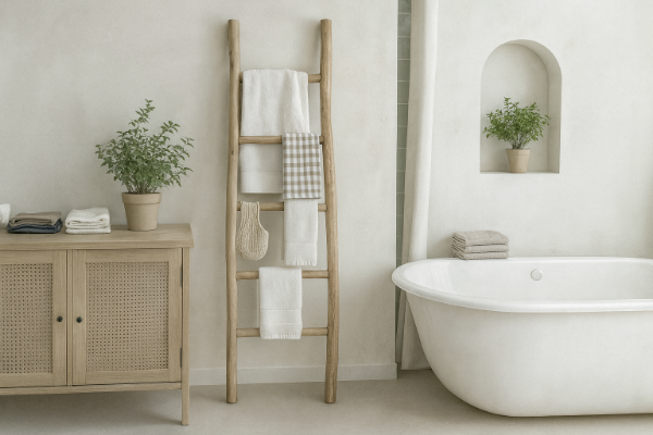Picture of WILDBRANCH 180 Big Teak Wood Towel Ladder