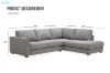 Picture of HEARTLAND Feather-Filled Fabric Sectional Sofa (Grey) - Water, Oil & Dust Resistant 
