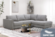 Picture of HEARTLAND Feather-Filled Fabric Sectional Sofa (Grey) - Chaise Facing Right