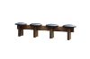 Picture of TIMBERA Solid Reclaimed Oak Wood Frame Dining Bench with Genuine Leather Seats (227x49cm)