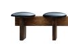 Picture of TIMBERA Solid Reclaimed Oak Wood Frame Dining Bench with Genuine Leather Seats (227x49cm)