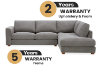 Picture of HEARTLAND Feather-Filled Fabric Sectional Sofa (Grey) - Chaise Facing Right