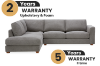 Picture of HEARTLAND Feather-Filled Fabric Sectional Sofa (Grey) - Chaise Facing Left