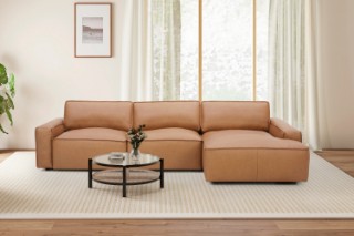 Picture of HAMMOND 100% Oil-Waxed Leather Sectional Sofa - Chaise Facing Right