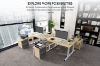 Picture of NEXUS 160 Electric Height-Adjustable Standing Desk With Cabinet Shelf & LED Display & USB Charging Port (Light Oak)