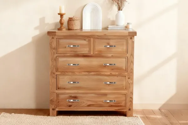 Picture of WESTMINSTER 5-Drawer Solid Oak Tallboy