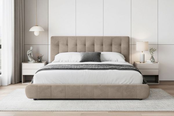 Picture of AMORA Fabric Queen/Super King Size Bed Frame 