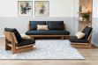 Picture of TIMBERA 100% Genuine Leather Reclaimed Pine Wood Sofa Range -  3+1+1 Sofa Set
