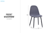 Picture of EMBER Dining Chair with Black Metal Legs