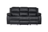 Picture of MARVIN Air Leather Manual Reclining Sofa Range (Black) - 3 Seat with Drop Down Cup Holders & Wireless Charger (3RRC)
