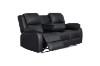 Picture of MARVIN Air Leather Manual Reclining Sofa Range (Black) - 3 Seat with Drop Down Cup Holders & Wireless Charger (3RRC)