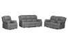 Picture of MARVIN Air Leather Manual Reclining Sofa Range (Grey) - 3 Seat with Drop Down Cup Holders & Wireless Charger (3RRC)