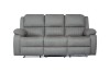 Picture of MARVIN Air Leather Manual Reclining Sofa Range (Grey) - 3 Seat with Drop Down Cup Holders & Wireless Charger (3RRC)