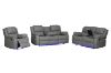 Picture of MARVIN Air Leather Manual Reclining Sofa Range (Grey) - 3RRC+2RRC+1R Sofa Set