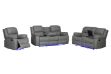 Picture of MARVIN Air Leather Manual Reclining Sofa Range (Grey) - 3RRC+2RRC+1R Sofa Set
