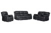 Picture of MARVIN Air Leather Manual Reclining Sofa Range (Black) - 3 Seat with Drop Down Cup Holders & Wireless Charger (3RRC)