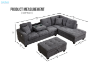 Picture of NEBULA Pro Chenille Fabric Sectional Sofa with Storage Ottoman (Dark Grey) - Chaise Facing Right