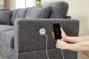 Picture of NEBULA Pro Chenille Fabric Sectional Sofa with Storage Ottoman (Dark Grey) - Chaise Facing Right