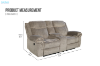 Picture of WINCHESTER Power Reclining Sofa Range (Grey) - 2 Seat with Cup Holders and Storage (2RRC)